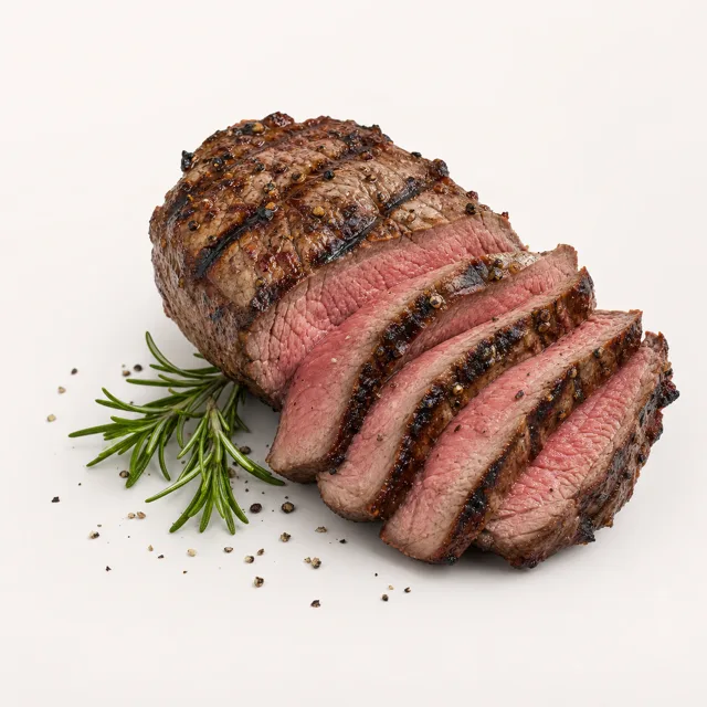 lamb (sheep), filet, pan fried "medium" (without addition of fat and salt)