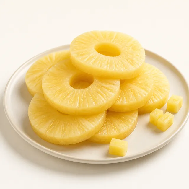 Pineapple in pineapple juice, canned, drained