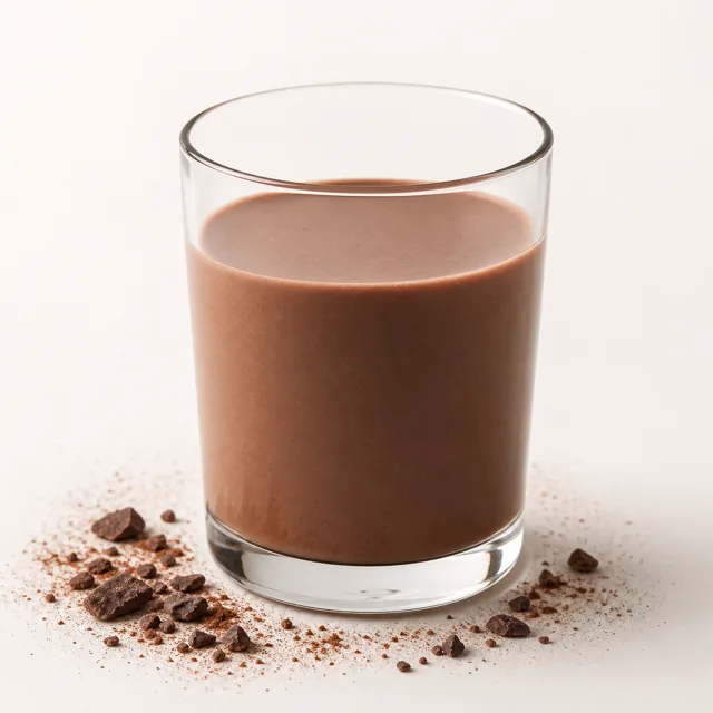 Boisson au cacao, sucrée, préparée (avec du lait)