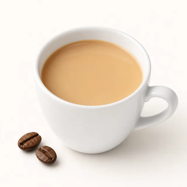Milchkaffee hell, ungezuckert