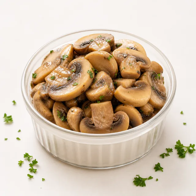 Champignon, gedünstet (ohne Zugabe von Fett und Salz)