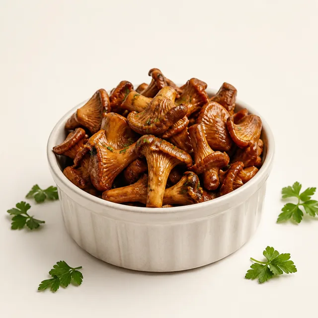 Chanterelle, stewed (without addition of fat and salt)