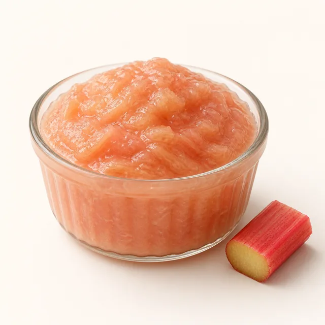 Rhubarb compote, with sugar