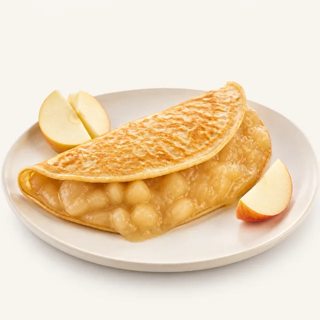 Crêpe à la compote de pomme, préparée
