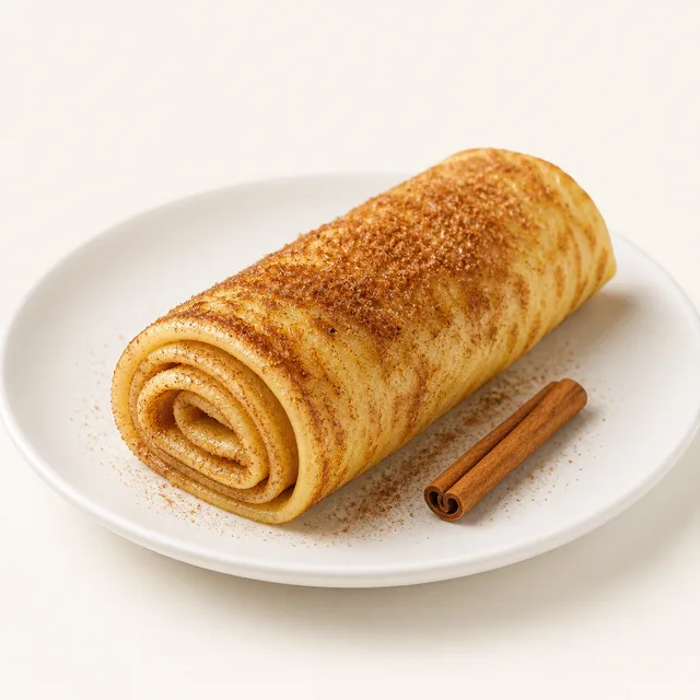 Crêpe au sucre et cannelle, préparée
