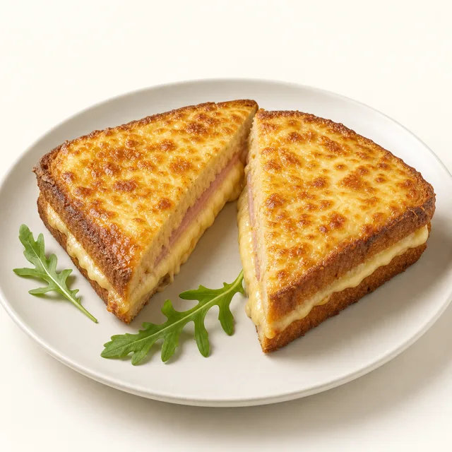 Croque Monsieur, Hot Sandwich with cheese and ham