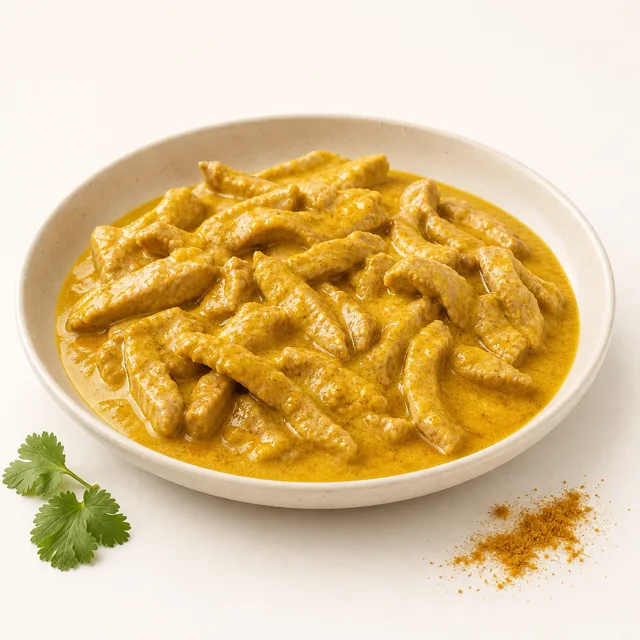 Emincé de veau à la sauce curry, fait maison