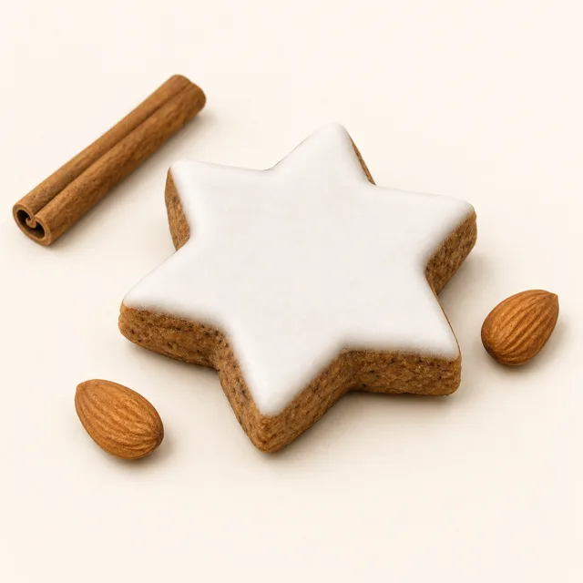 Cinnamon cookie, star-shaped, homemade
