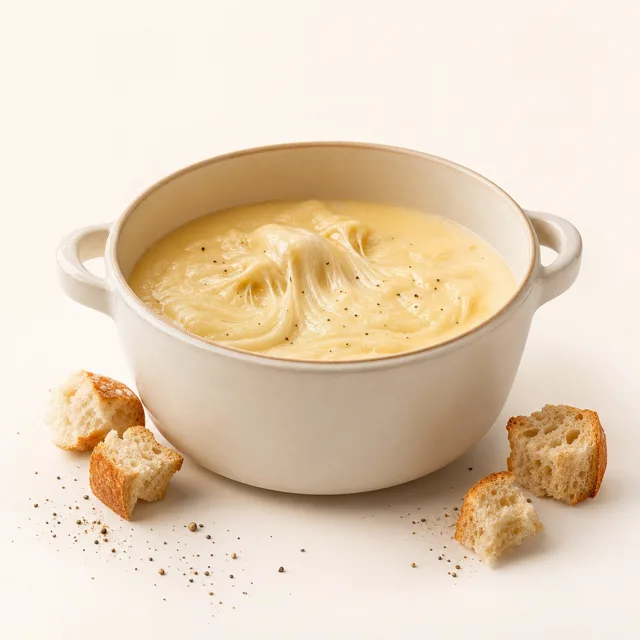 Fondue, prepared with cider