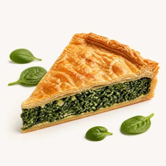 Spinatkuchen, gebacken (mit Blätterteig)