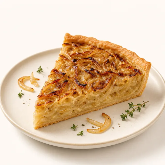 Gateau aux oignons, cuit au four (pâte brisée)