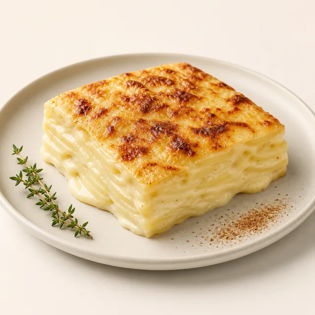 Potatoes au gratin "dauphinois", prepared