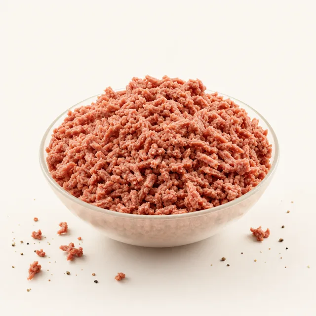 Gehacktes, vegan aus Soja-oder Erbsenprotein, roh