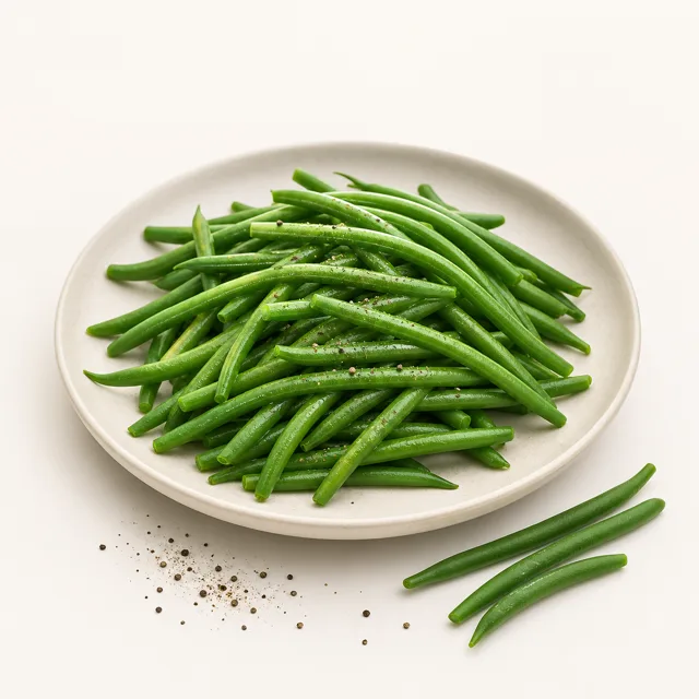 Haricot (vert), à la vapeur (sans adjonction de sel)
