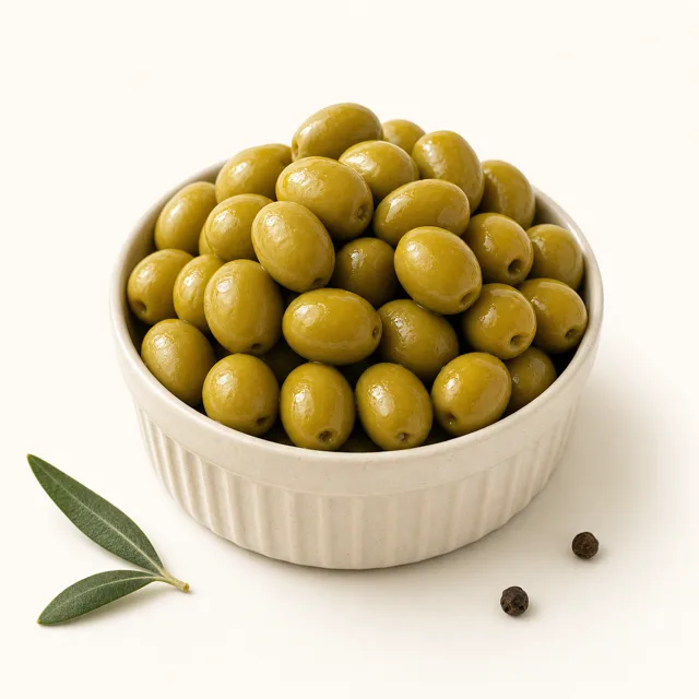 Olive, green, in brine, drained