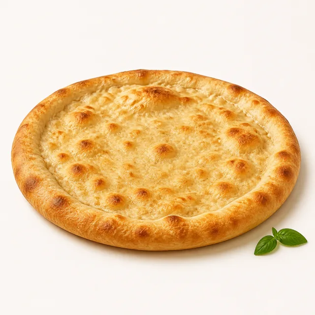 Pizza dough (with olive oil), baked