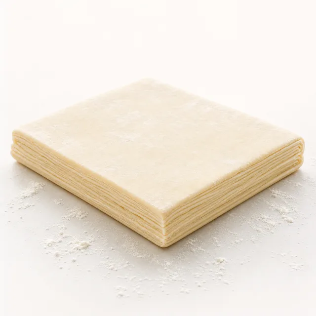 Pâte feuilletée (avec graisse végétale), crue