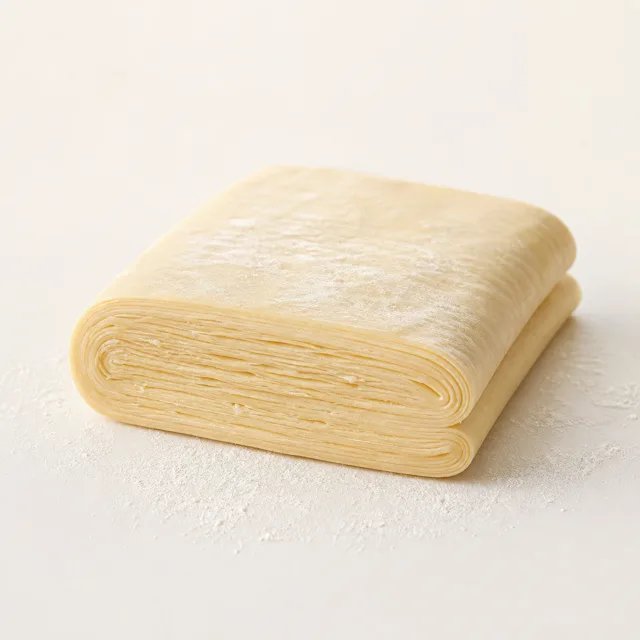 Puff pastry, home-made (with butter), raw