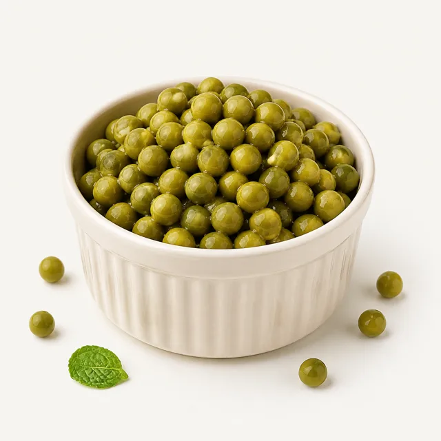 Petit-pois (conserve), réchauffé (sans adjonction de sel)
