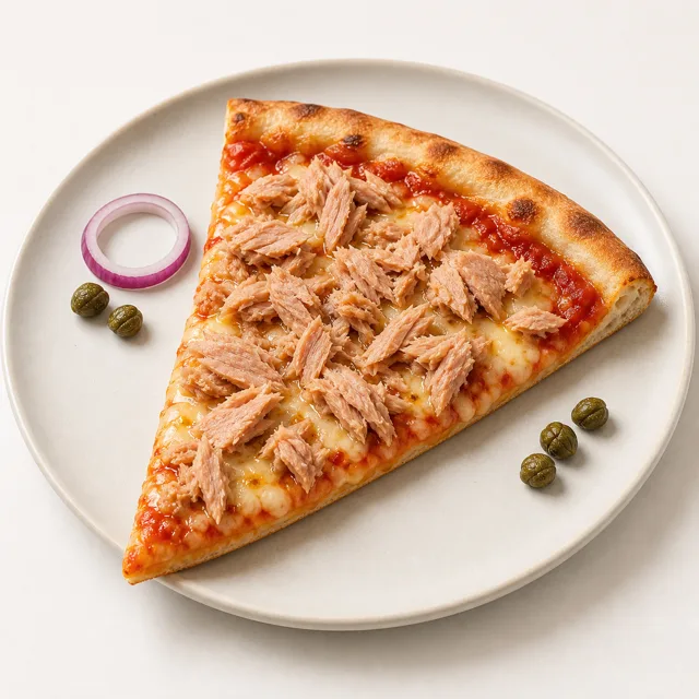 Pizza al tonno, gebacken
