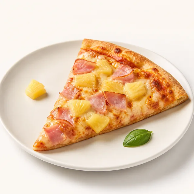 Pizza Hawaii, baked