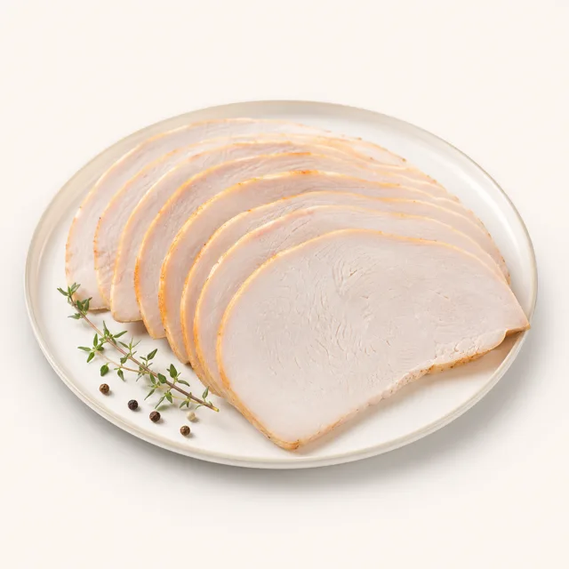 Turkey breast, cured, cooked, sliced
