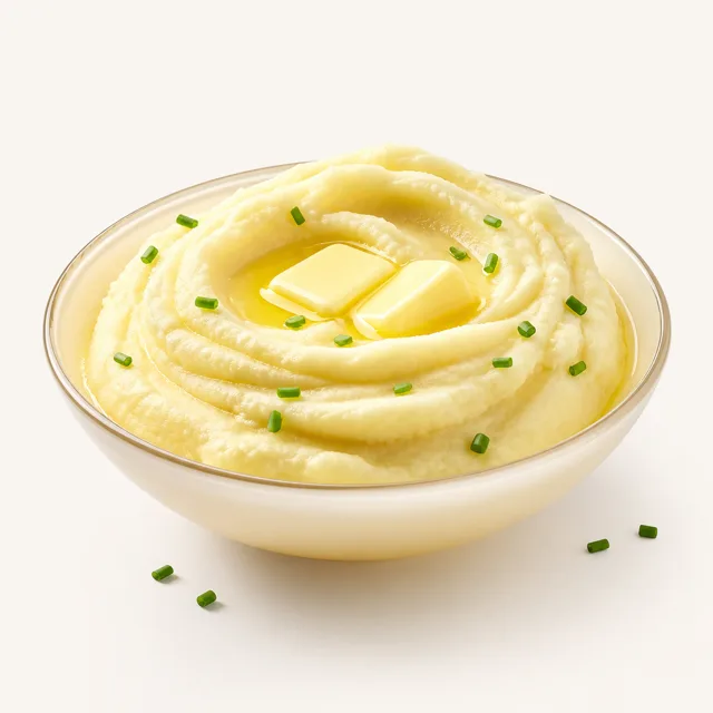 Purée de pommes de terre, préparée (avec de la crème et du beurre)
