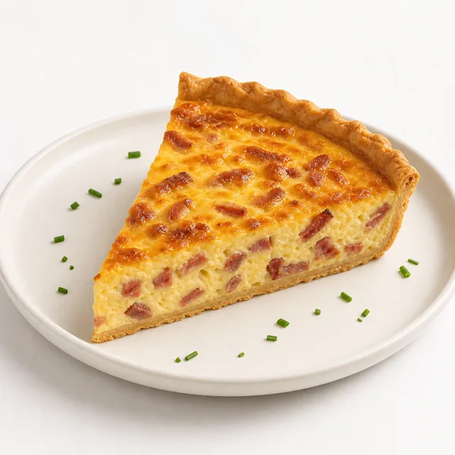 Quiche Lorraine, cuite au four (pâte brisée)