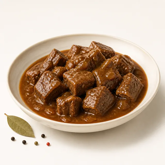 Ragoût de boeuf avec sauce, préparé