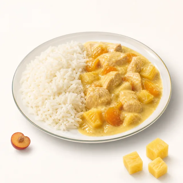 Riz Casimir au poulet, préparé