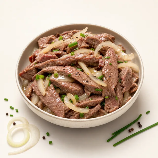 Boiling meat salad, prepared