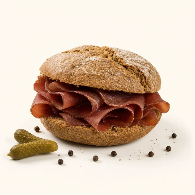 Sandwich (Ruchbrot) mit Trockenfleisch
