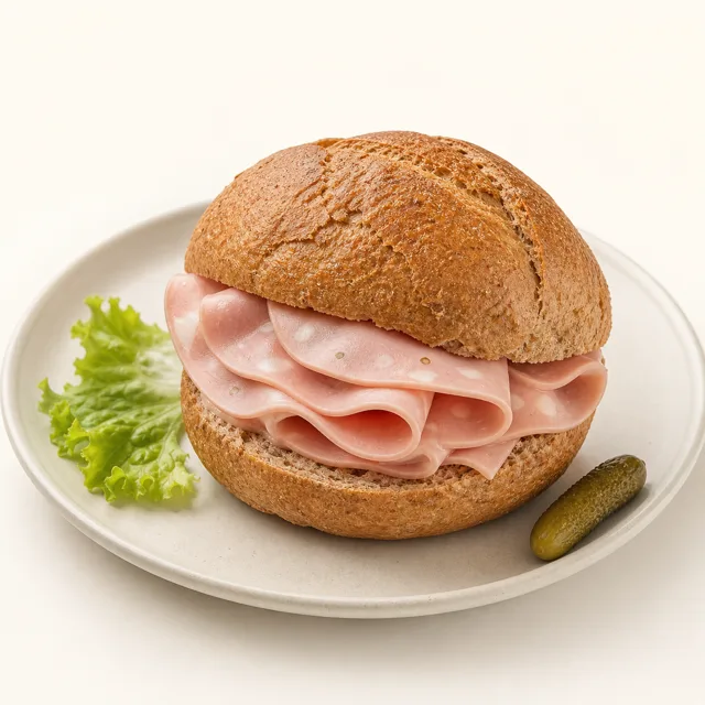 Sandwich (brown bread) with luncheon meat