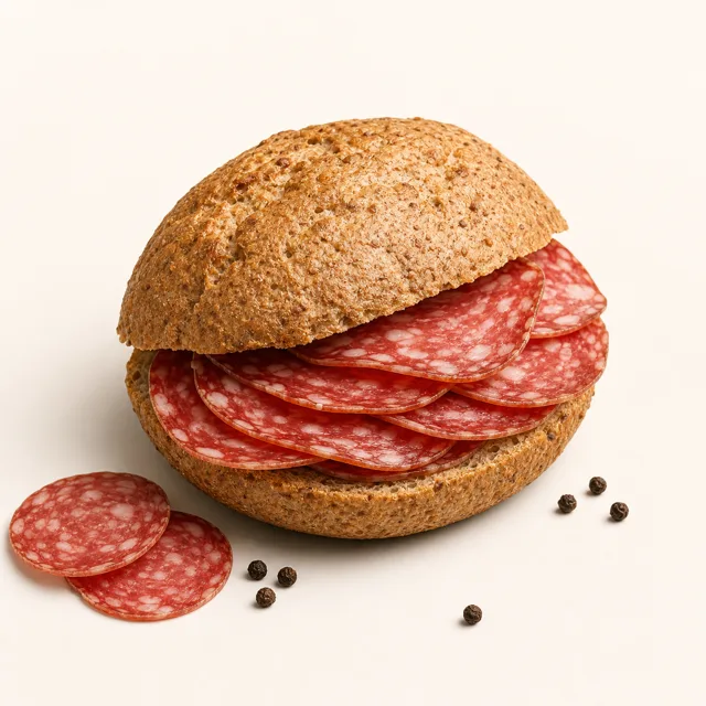 Sandwich (pane bigio) con salame