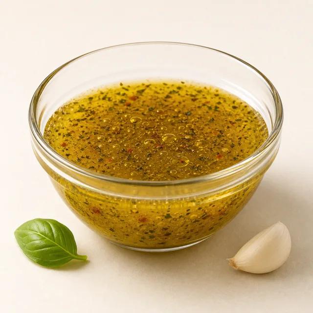 Salsa per insalata italiana, fatta in casa (con olio d'oliva)