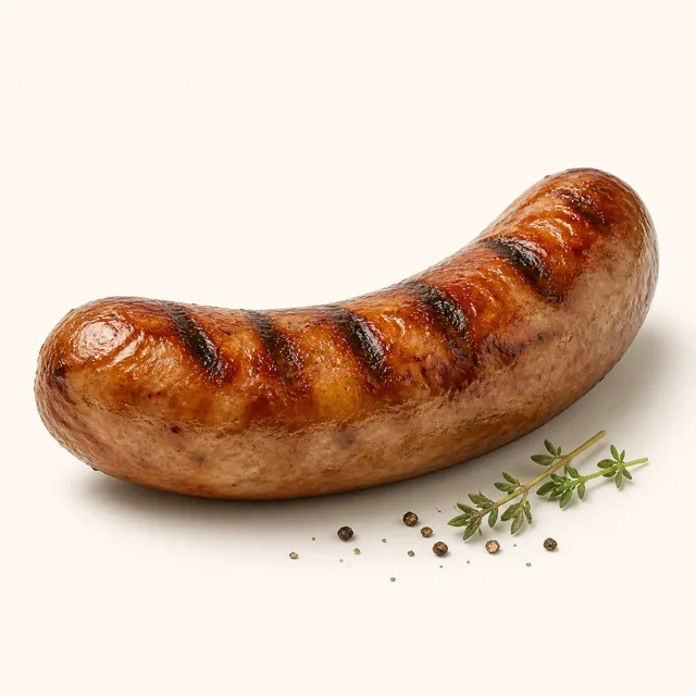 Pork sausage, grilled (without addition of fat and salt)