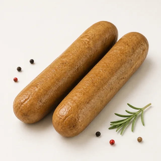 Salsiccia, vegana, a base di seitan o di proteine del grano