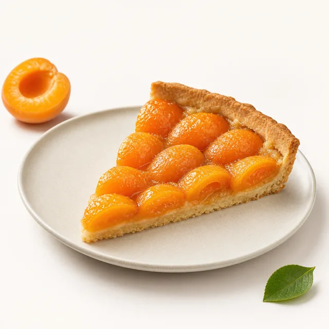 Apricot pie, homemade, baked (with cake dough)