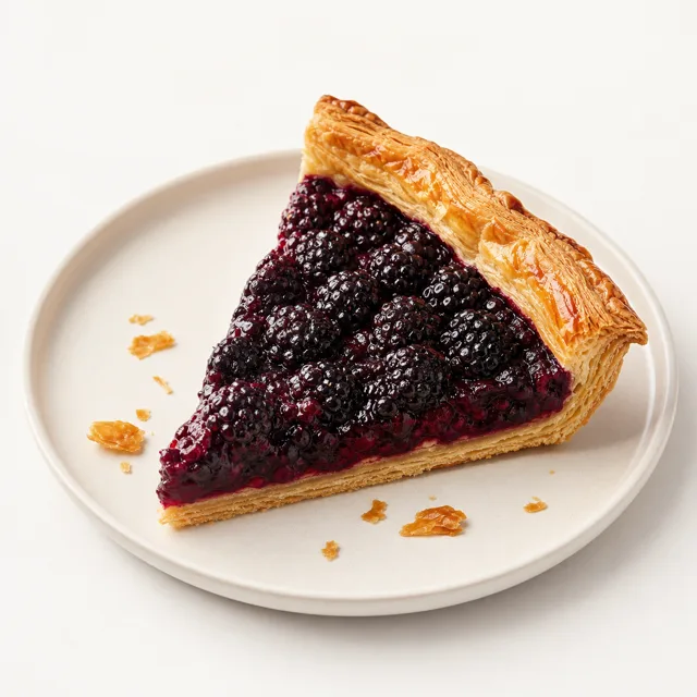 Blackberry pie, homemade, baked (with puff pastry)