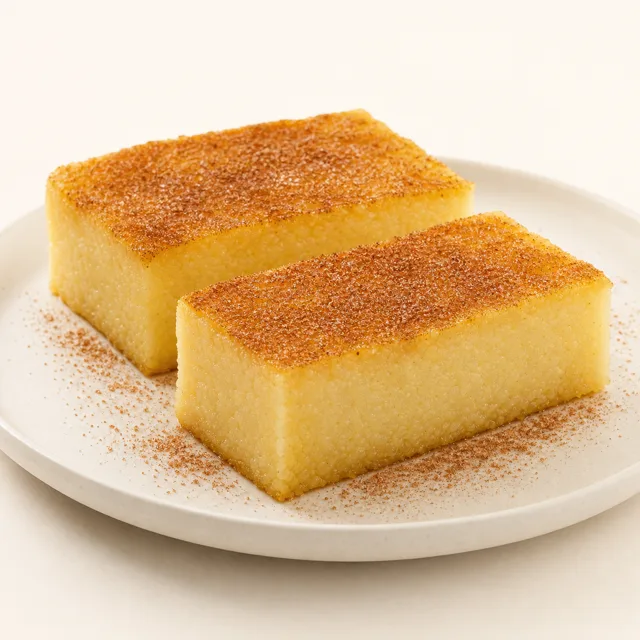 Semolina slice, prepared (with full fat milk)
