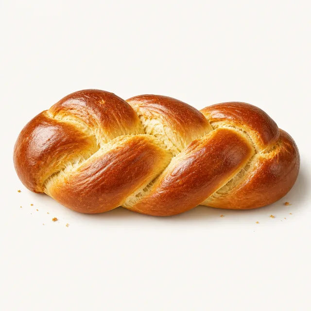 Braided white bread made with butter