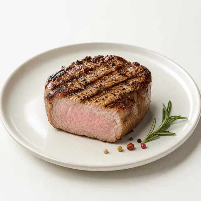 Veau, filet, steak, grillé (sans adjonction de graisse ni sel)