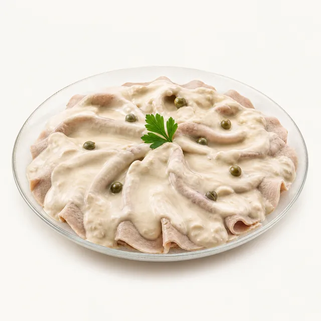 Vitello tonnato with garnish