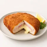 Cordon bleu from pork schnitzel, fried