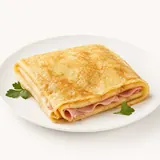 Crêpe fine au jambon, préparée