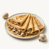Crêpe fine aux champignons, préparée