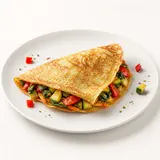 Crêpe fine aux légumes, préparée