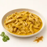 Veal chopped with curry sauce, homemade