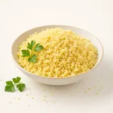 Couscous (granelli di semola di grano duro precotta), cotto (senza aggiunta di grassi o sale)