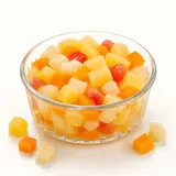 Macédoine de fruits, au sirop, en conserve, égouttée